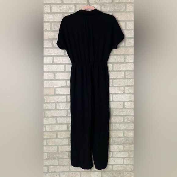 Allie Rose Black casual jumpsuit one piece size small viscose/linen - Picture 2 of 10